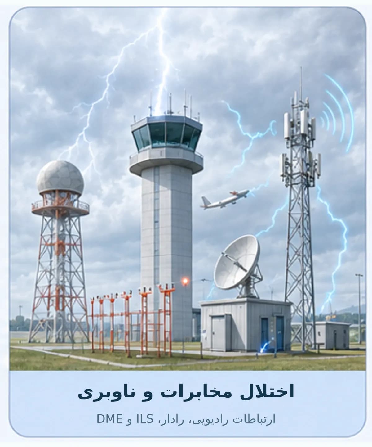 اختلال ناشی از صاعقه در برج مخابراتی، رادار و سامانه‌های ناوبری ILS و DME